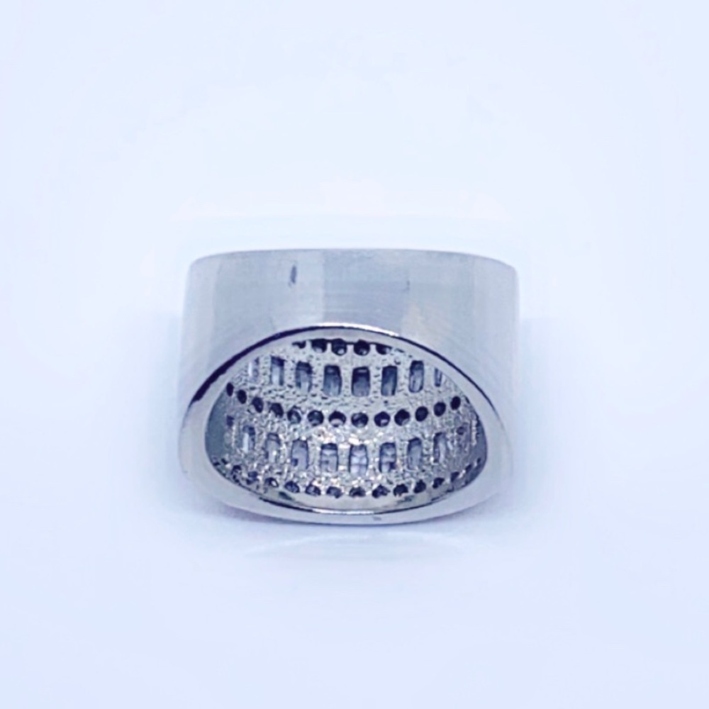 Sterling Silver Diamond Wide Ring - Picture 9 of 9